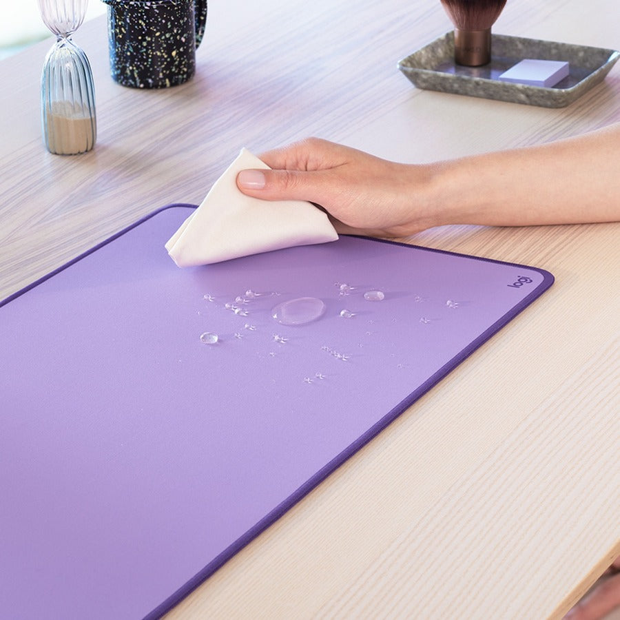 Logitech Desk Mat - Studio Series, Multifunctional Large Desk Pad, Anti-slip Base, Spill-resistant Durable Design, Lavender
