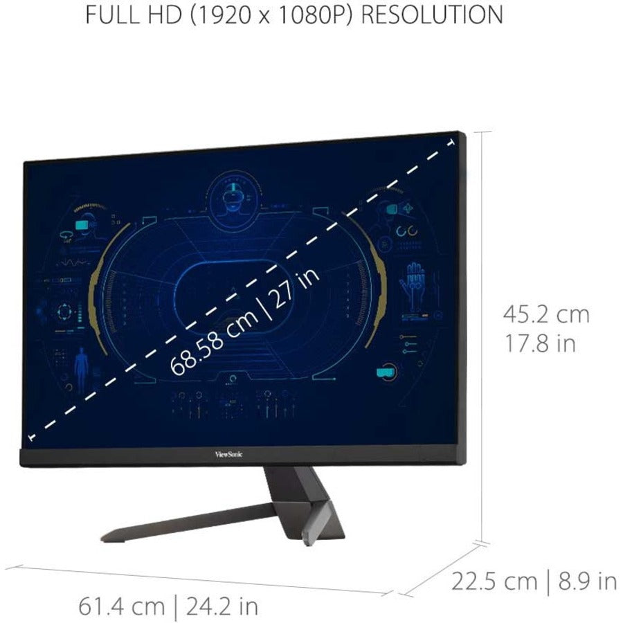 ViewSonic VX2767-MHD 27 Inch 1080p Gaming Monitor with 100Hz, 1ms, Ultra-Thin Bezels, FreeSync, Eye Care, HDMI, VGA, and DP