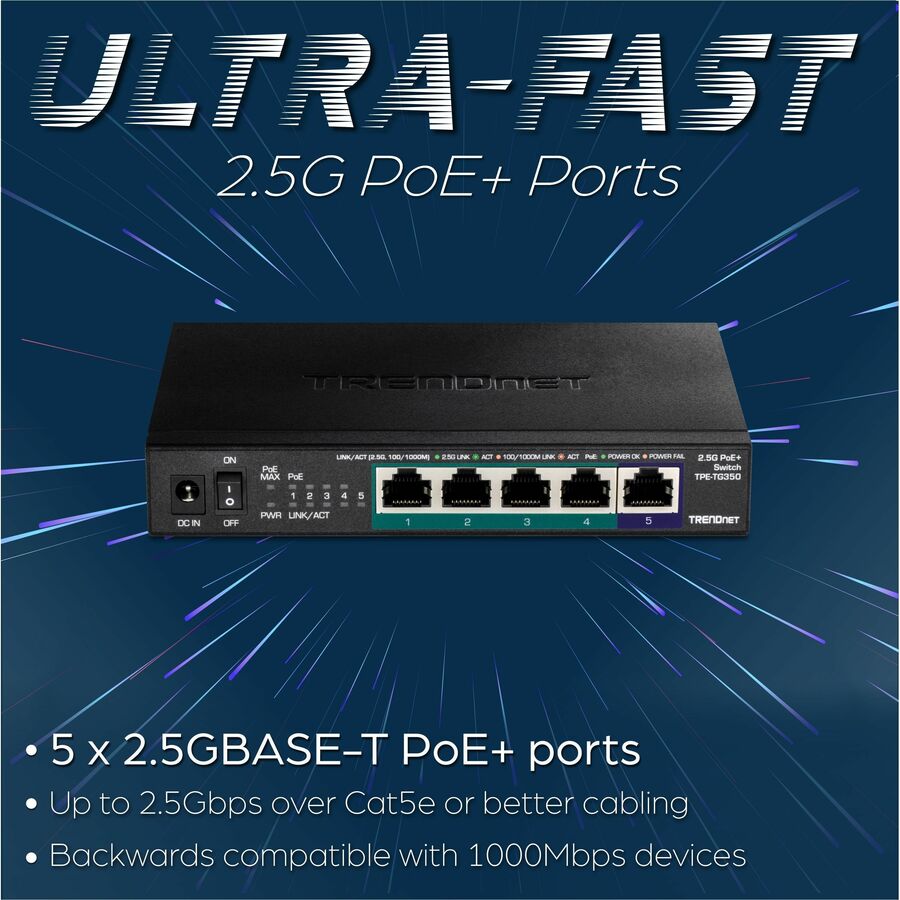 5 Port 2.5 Gig PoE Switch