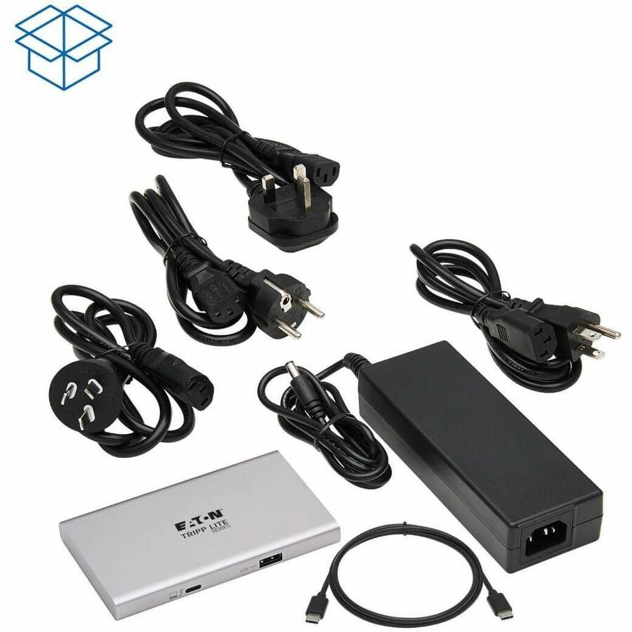 Eaton Tripp Lite Series 4-Port Thunderbolt 4 Hub - 8K, 2x 4K 60 Hz, USB 3.2 Gen 2, USB-A Port, 100W Charging, Gray