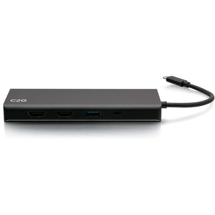 C2G USB C Docking Station - Dual Monitor Docking Station with 4K HDMI, USB, Ethernet, and AUX - Power Delivery up to 60W