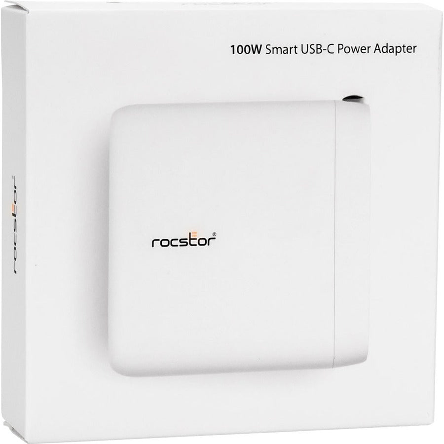 Rocstor 100W Smart USB-C Power Adapter - A/C Charger for Apple® MacBook®, MacBook Air®, MacBook Pro® 13" (61W), MacBook Pro® 14" (67W), MacBook Pro® 15.6" (87W), MacBook Pro® 16" (96W) with USB=C, Chromebook®, HP®, Dell