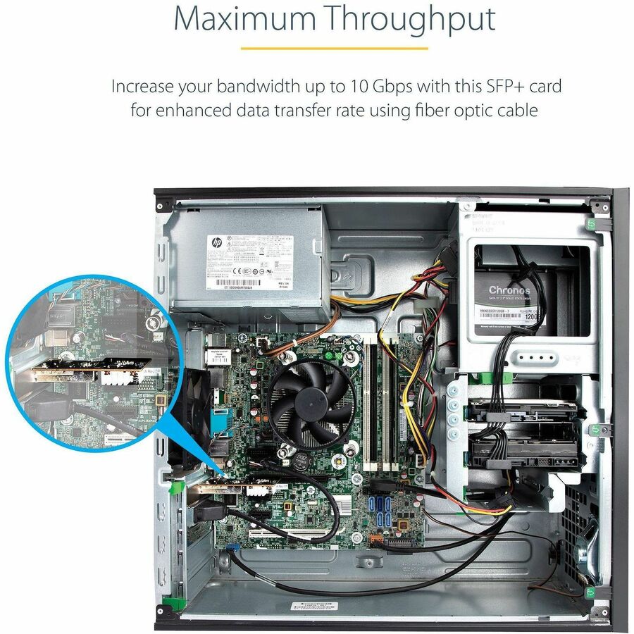 StarTech.com 10G PCIe SFP+ Card, Single SFP+ Port Network Adapter, Open SFP+ for MSA-Compliant Modules/Cables, 10 Gigabit PCIe NIC Card
