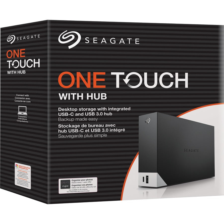 Seagate One Touch STLC8000400 8 TB Hard Drive - 3.5" External - SATA (SATA/600) - Black