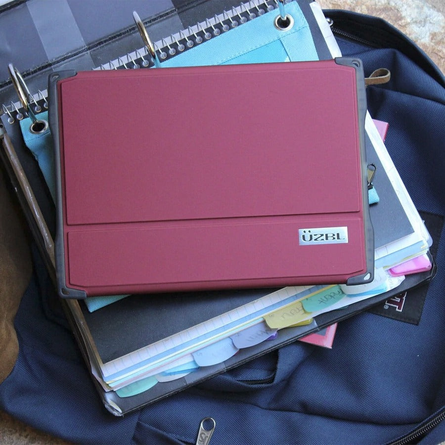 UZBL Folio Rugged Carrying Case (Folio) for 10.2" Apple iPad (9th Generation), iPad (8th Generation), iPad (7th Generation) Tablet - Deep Red