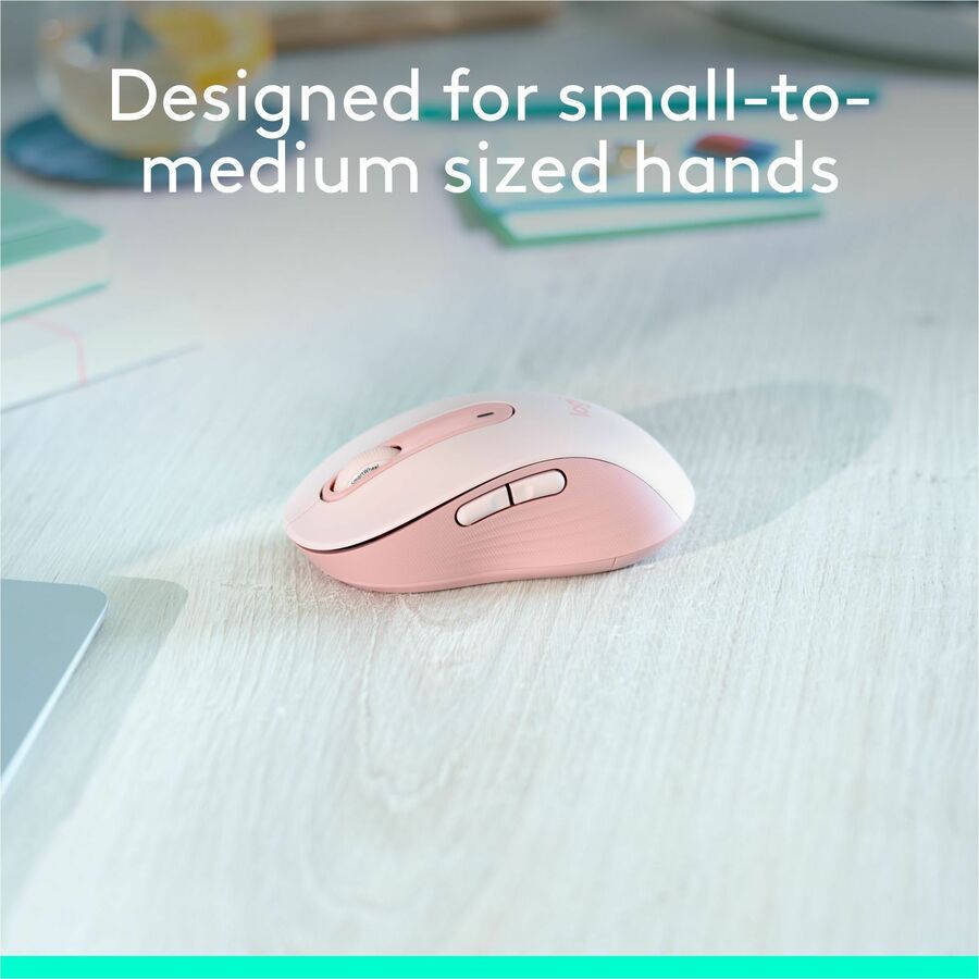 Logitech Signature M650 Wireless Mouse - For Small to Medium Sized Hands, 2-Year Battery, Silent Clicks, Rose