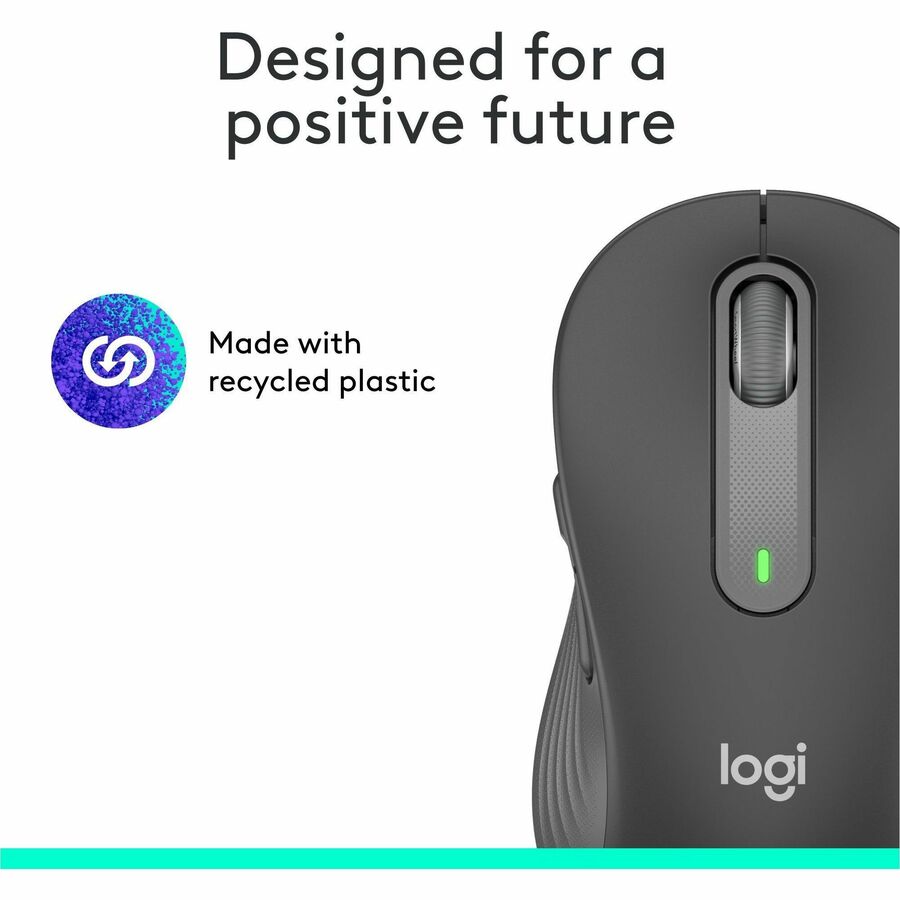 Logitech Signature M650 L Full Size Wireless Mouse - For Large Sized Hands, 2-Year Battery, Silent Clicks, Graphite