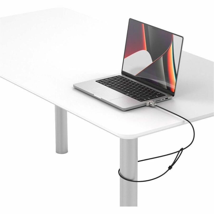 Compulocks Ledge Lock Adapter for MacBook Pro 16" M1 & M2 with Keyed Cable Lock Silver