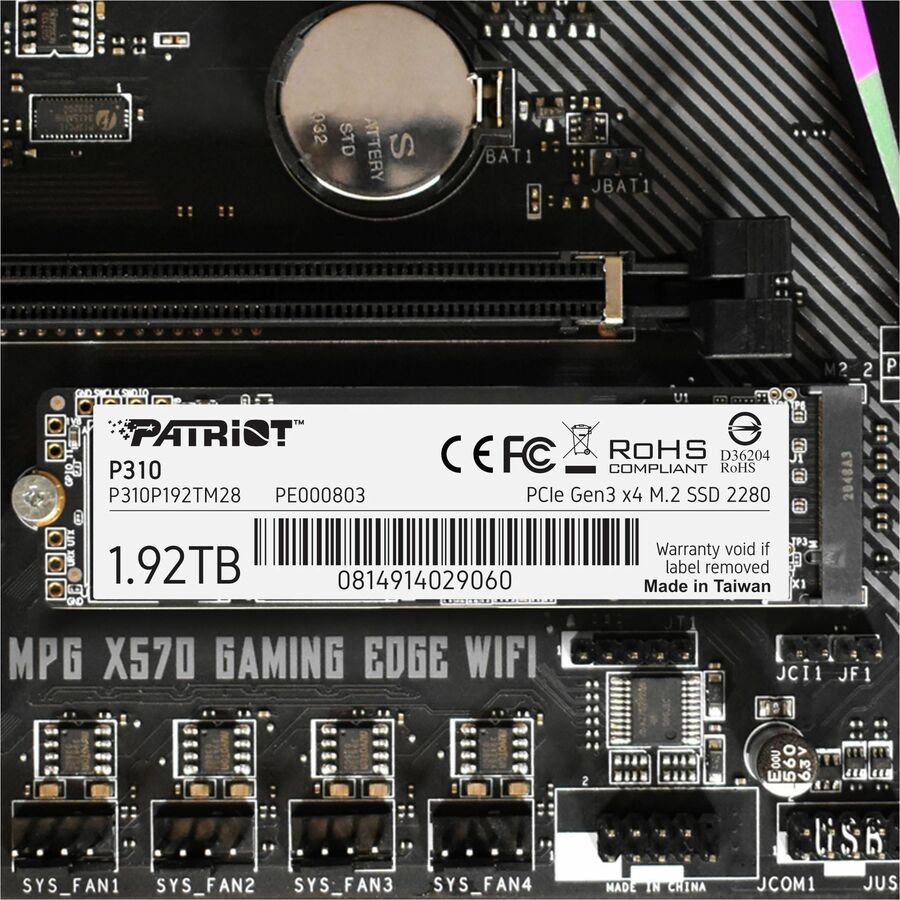 Patriot Memory P310 1.92 TB Solid State Drive - M.2 2280 Internal - PCI Express NVMe (PCI Express NVMe 3.0 x4)