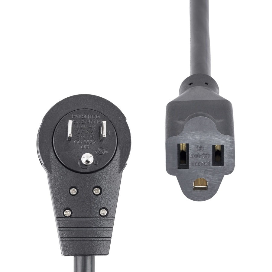 StarTech.com 10ft Power Extension Cord, Rotating Flat Plug Extension Cord, NEMA 5-15P to NEMA 5-15R Cable, 16 AWG, 125V/15A, UL Certified