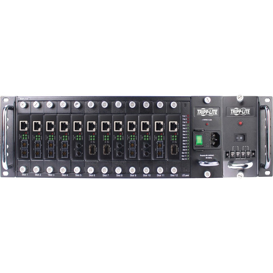 Eaton Tripp Lite Series 12-Slot Media Converter Chassis for Select N784-H and N785-H Models, 3U Rack Mount, TAA