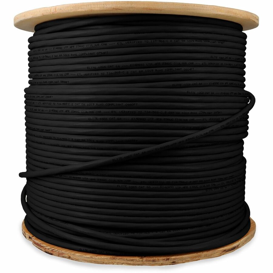 1000FT BLACK CAT6A UTP PVC