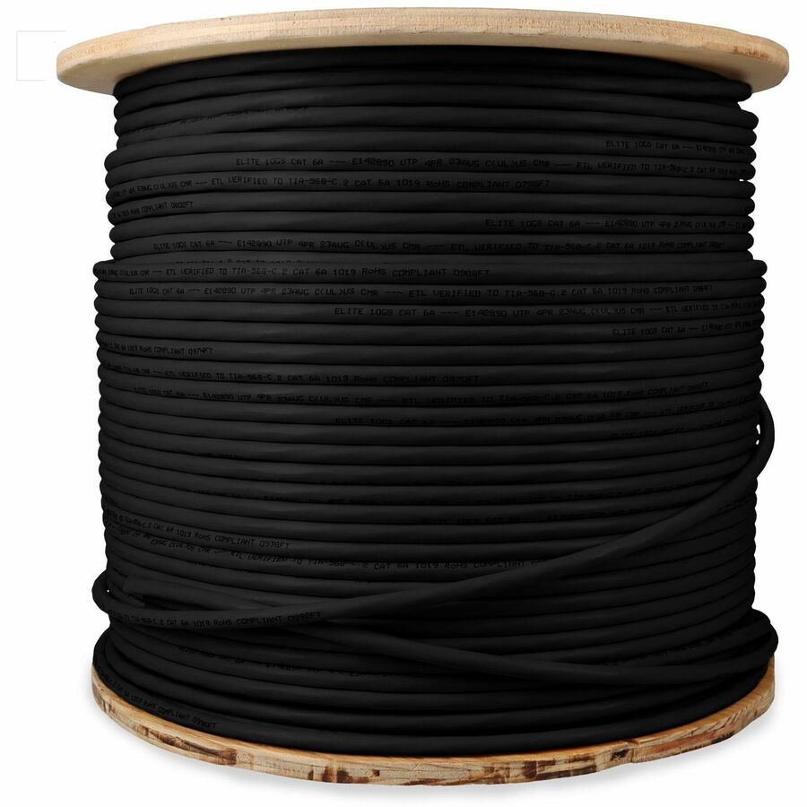 1000FT BLACK CAT6A UTP PVC