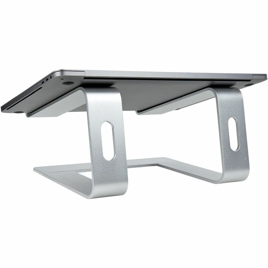 StarTech.com Laptop Stand for Desk, Supports 5kg / 11lb, Aluminum, Silver, Ergonomic Laptop Riser, Portable Laptop Holder for Desk