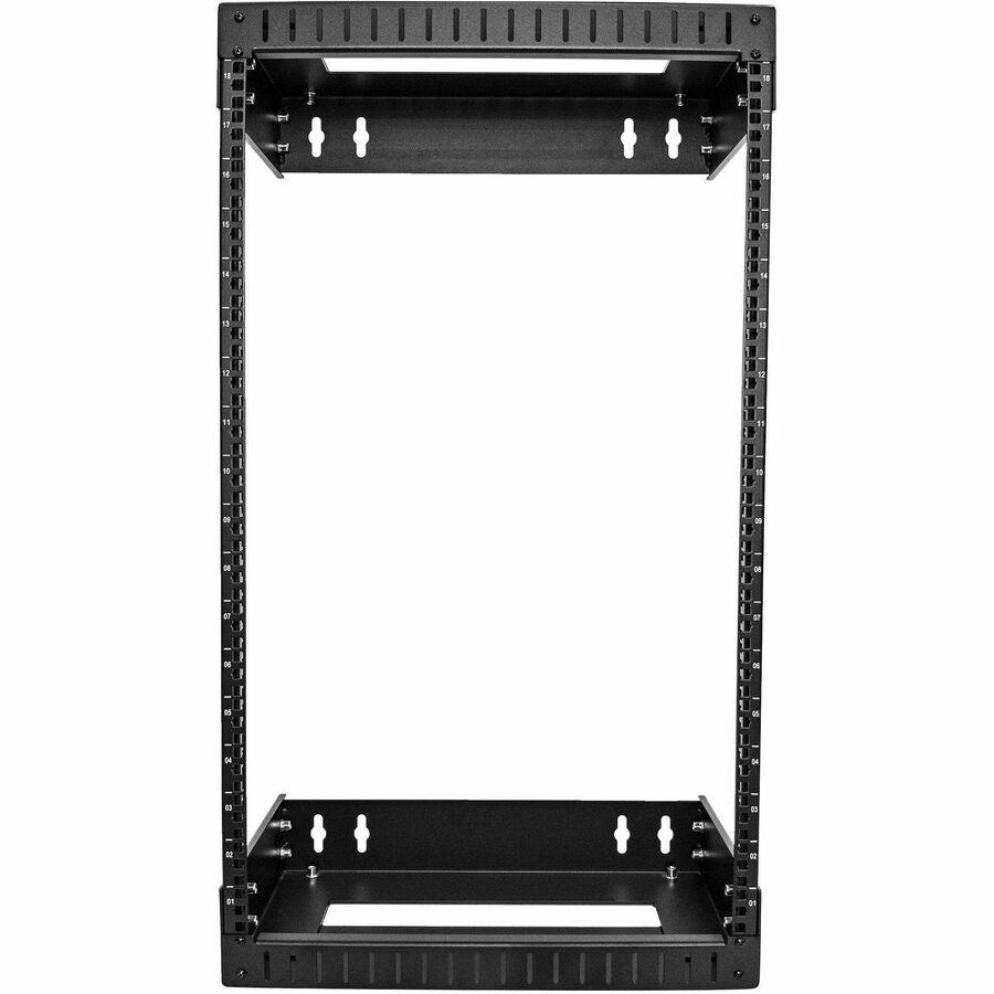 StarTech.com 2-Post 18U Heavy-Duty Wall Mount Network Rack, 19" Open Frame Server Rack with Adjustable Depth, Data Rack for IT Equipment~