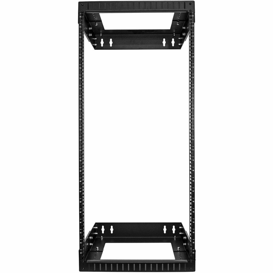 StarTech.com 2-Post 24U Heavy-Duty Wall Mount Network Rack, 19" Open Frame Server Rack with Adjustable Depth, Data Rack for IT Equipment~