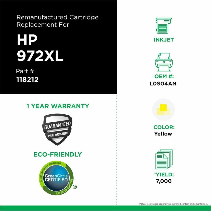 Clover Imaging Remanufactured High Yield Yellow Ink Cartridge for HP 972XL (L0S04AN)