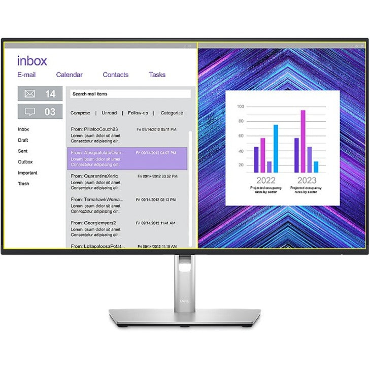 Dell P2723D 27" Class QHD LCD Monitor - 16:9 - Black, Silver