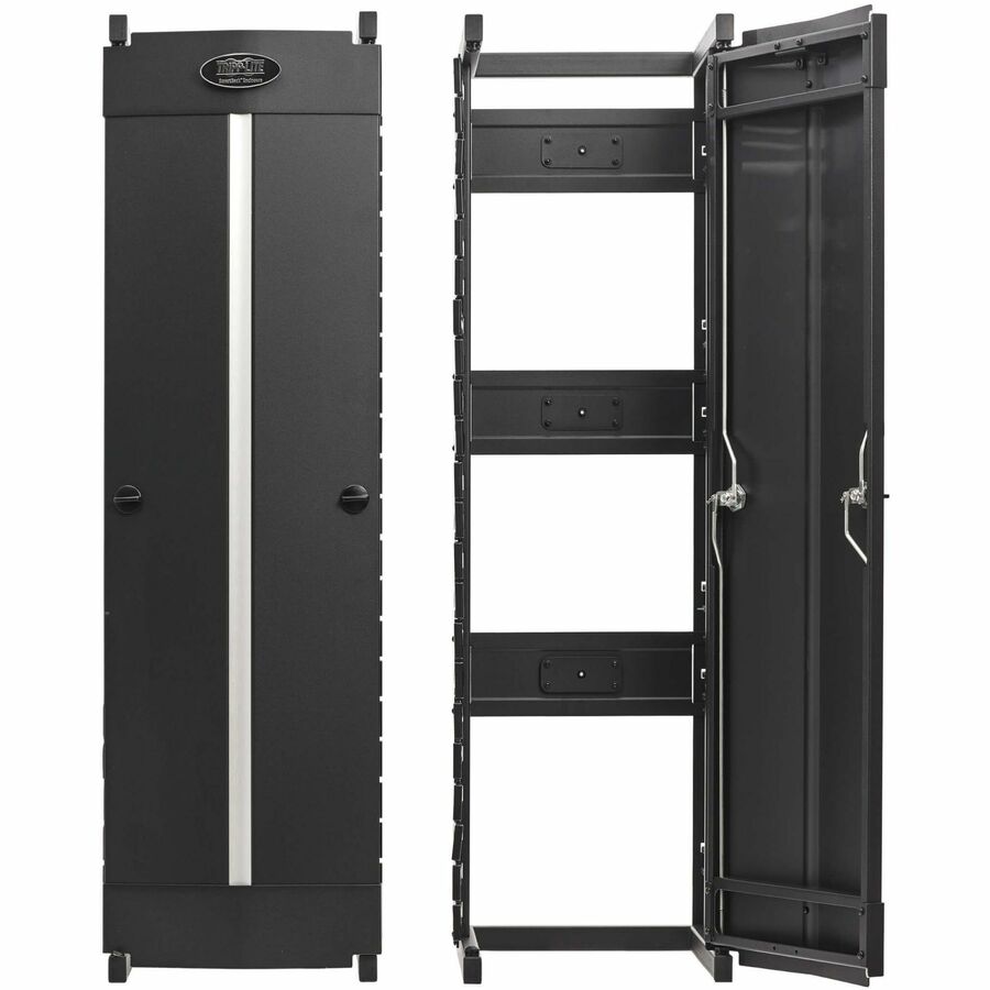 Eaton Tripp Lite Series High-Capacity Vertical Cable Manager - Deep Double Finger Duct with Cover, Single Sided, 12 in. Wide, Black, 7 ft. (2.2 m)