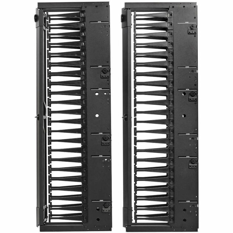 Eaton Tripp Lite Series High-Capacity Vertical Cable Manager - Deep Double Finger Duct with Cover, Single Sided, 6 in. Wide, Black, 7 ft. (2.2 m)