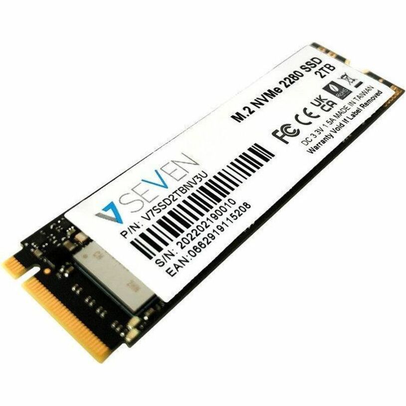V7 V7SSD2TBNV3U 2 TB Solid State Drive - M.2 Internal - PCI Express NVMe (PCI Express NVMe 3.0 x4) - TAA Compliant