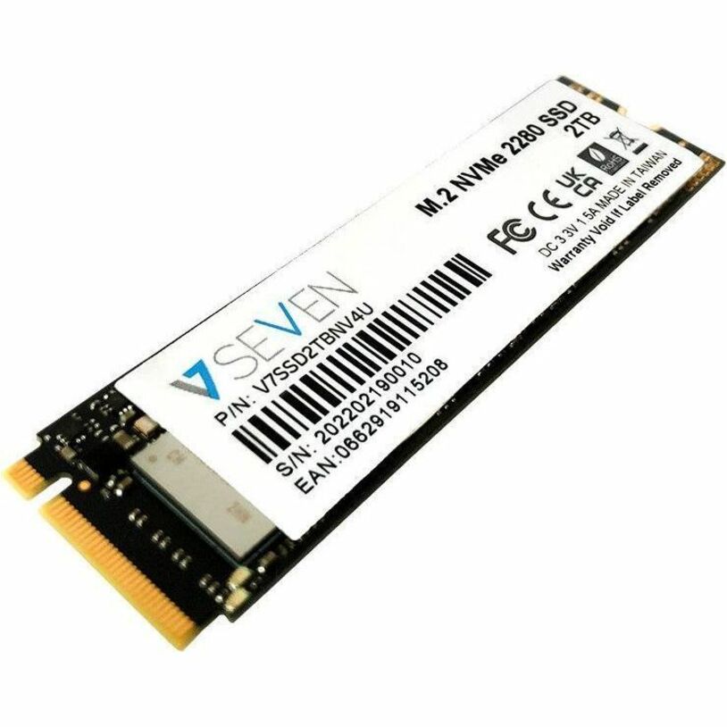 V7 V7SSD2TBNV4U 2 TB Solid State Drive - M.2 Internal - PCI Express NVMe (PCI Express NVMe 4.0 x4) - TAA Compliant