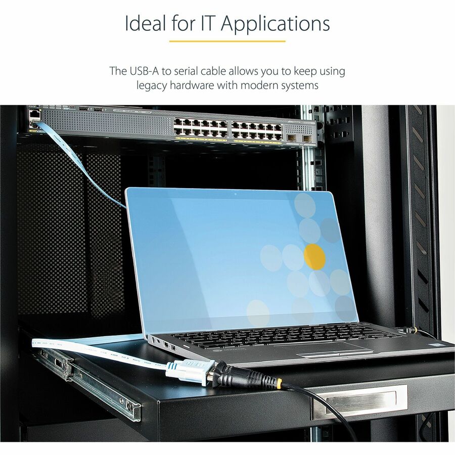 StarTech.com 3ft (1m) USB to Serial Cable, DB9 Male RS232 to USB Converter, USB to Serial Adapter, COM Port Adapter with Prolific IC