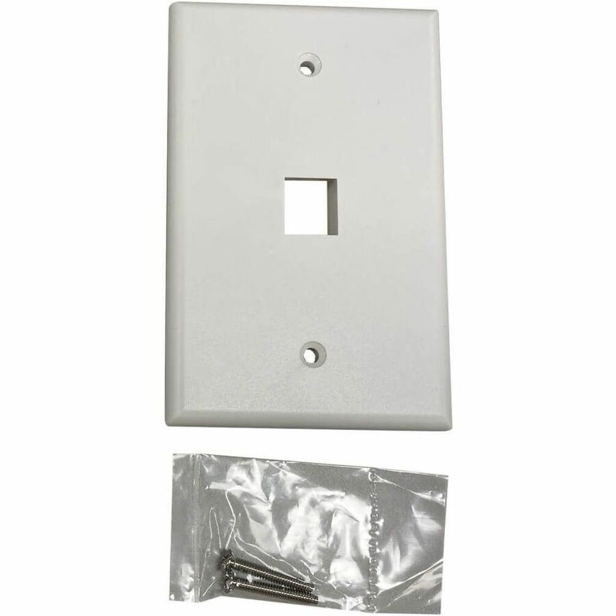 Eaton Tripp Lite Series Safe-IT 1-Port Single-Gang Keystone Wall Plate, Antibacterial, Ivory Matte, TAA