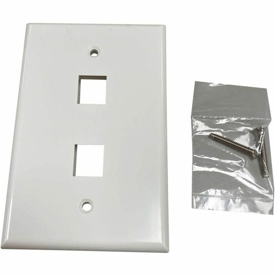 Eaton Tripp Lite Series Safe-IT 2-Port Single-Gang Keystone Wall Plate, Antibacterial, Ivory Gloss, TAA