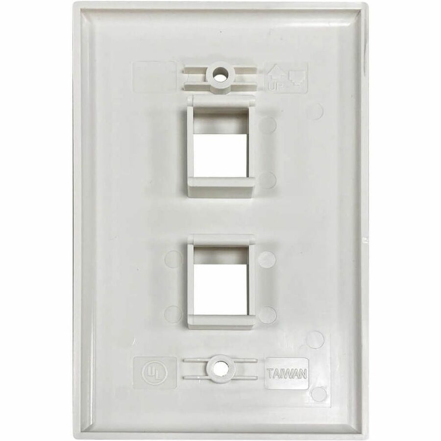 Eaton Tripp Lite Series Safe-IT 2-Port Single-Gang Keystone Wall Plate, Antibacterial, Ivory Gloss, TAA