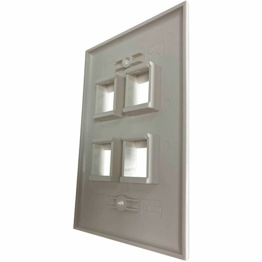 Eaton Tripp Lite Series Safe-IT 4-Port Single-Gang Keystone Wall Plate, Antibacterial, Ivory Gloss, TAA