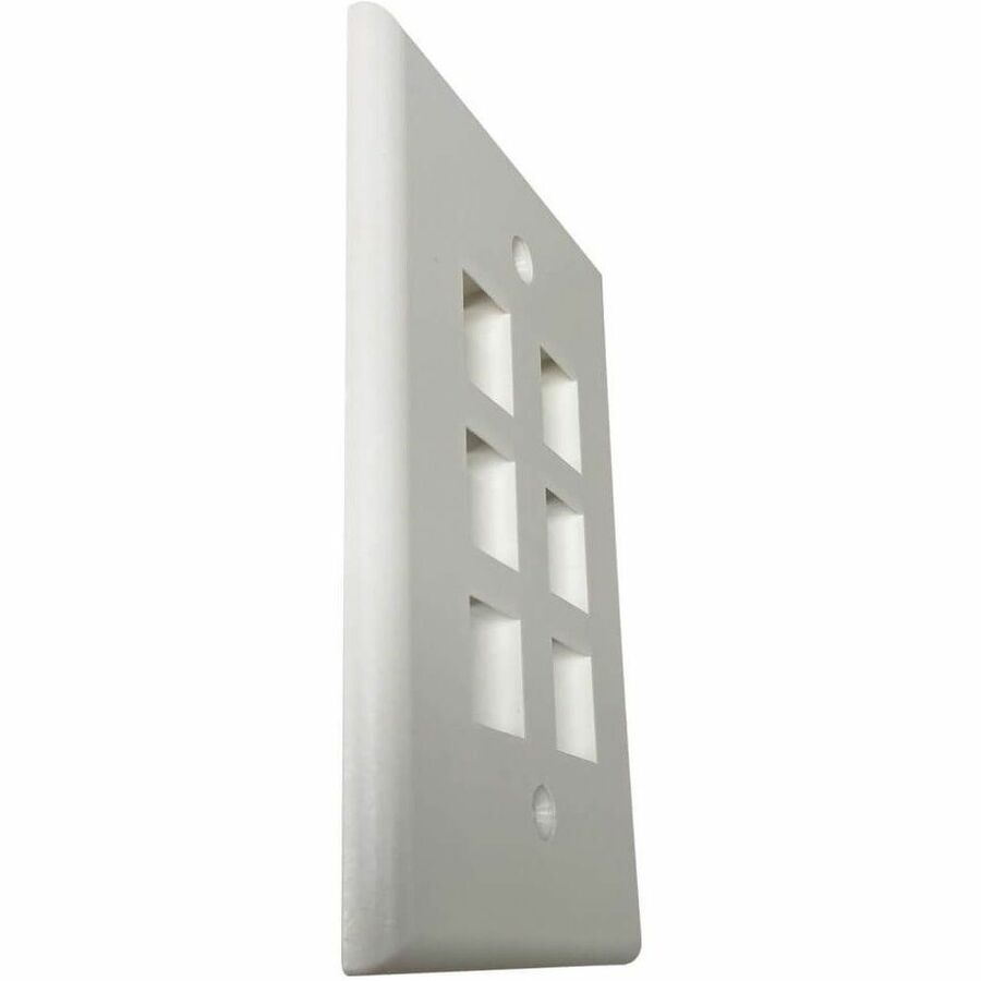 Eaton Tripp Lite Series Safe-IT 6-Port Single-Gang Keystone Wall Plate, Antibacterial, Ivory Matte, TAA