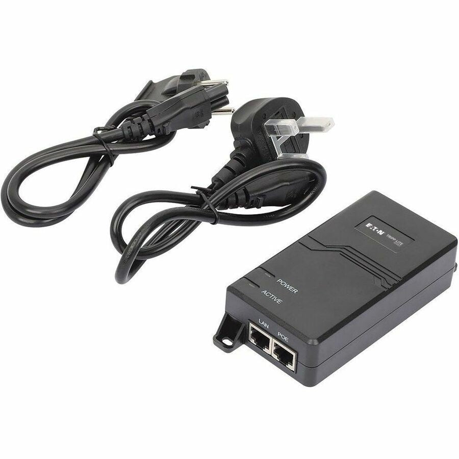 Eaton Tripp Lite Series Gigabit PoE+ Midspan Active Injector - IEEE 802.3at/802.3af, 30W, 1 Port, International Power Cords