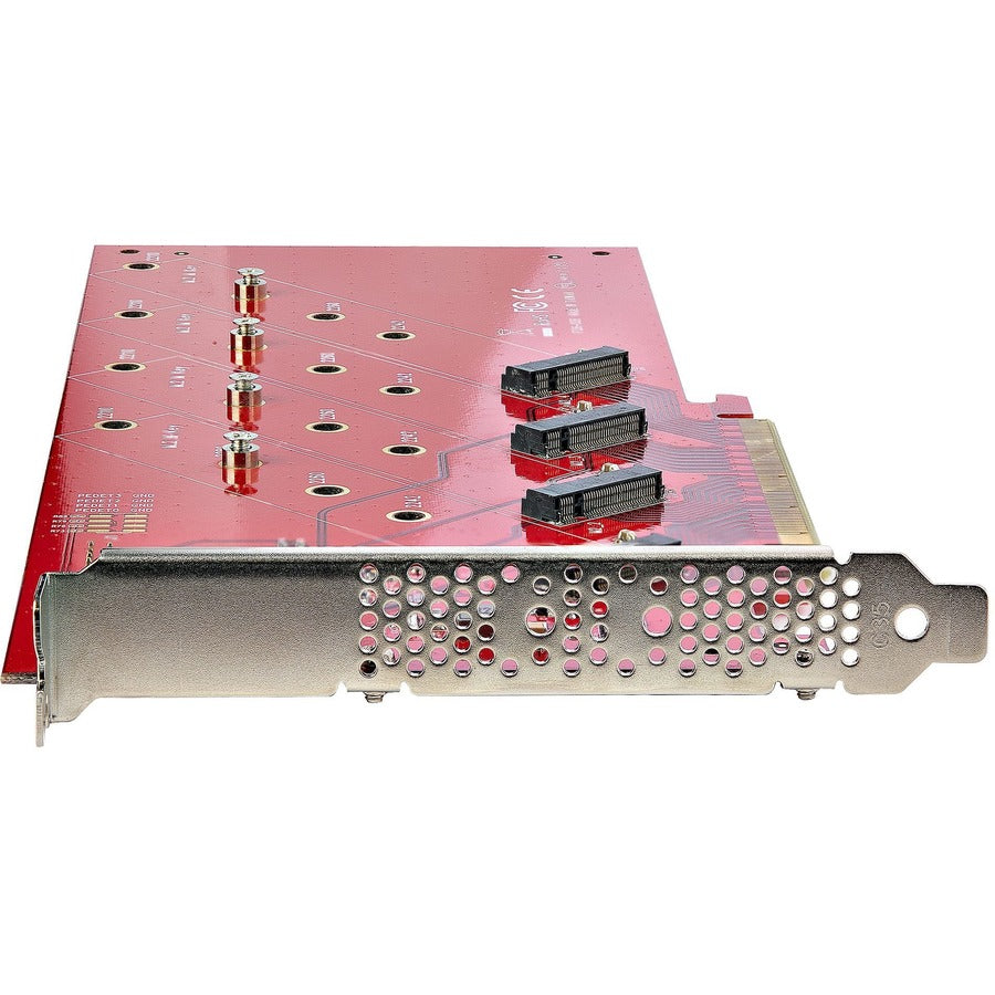 StarTech.com Quad M.2 PCIe Adapter Card, x16 Quad NVMe or AHCI M.2 SSD to PCI Express 4.0, Up to 7.8GBps/Drive, For 2242/2260/2280/22110mm PCIe M-Key M2 SSDs, Bifurcation Required - PC/Linux Compatible
