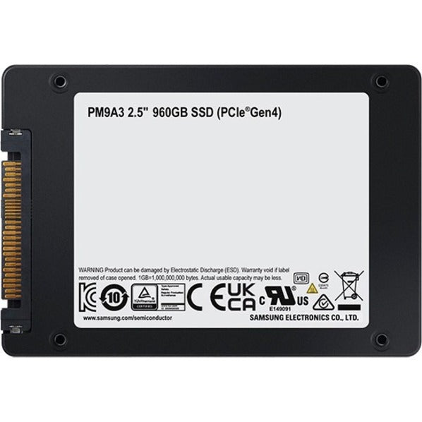 Samsung PM9A3 960 GB Solid State Drive - 2.5" Internal - U.2 (PCI Express NVMe 4.0 x4)