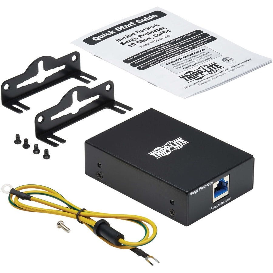 Eaton Tripp Lite Series In-Line Network Surge Protector - 10 Gbps, Cat6a/8, Metal Case, IEC Compliant, TAA