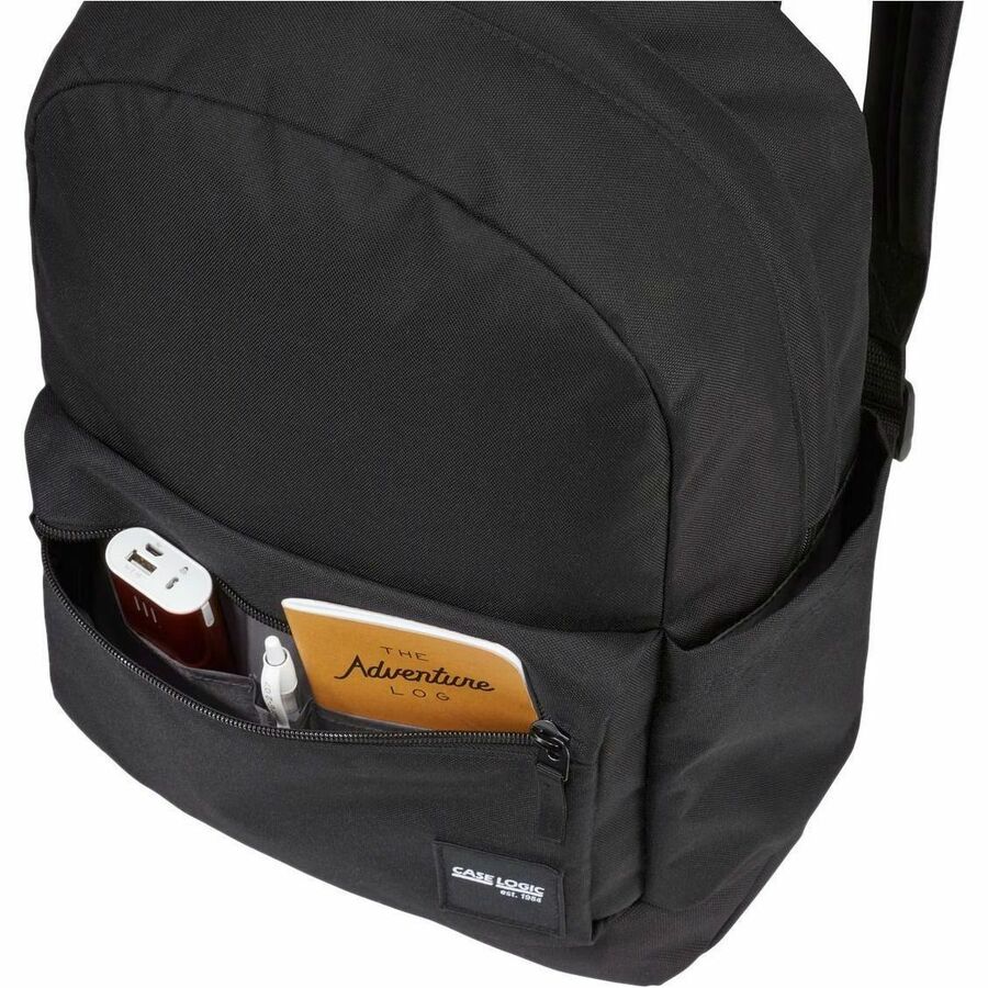 Case Logic Commence CCAM-1216 Carrying Case (Backpack) for 15.6" Notebook, Electronics, Book, Folder, Water Bottle, Accessories - Black