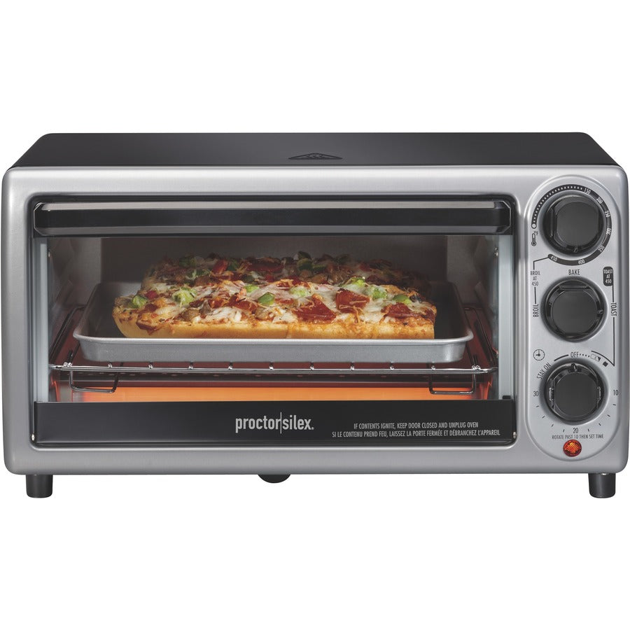 Proctor Silex 4 Slice (Black) & (Silver) Toaster Oven