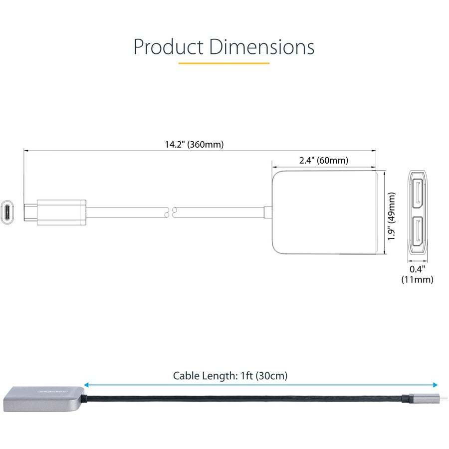 2-PORT USB C MST HUB 4K60HZ