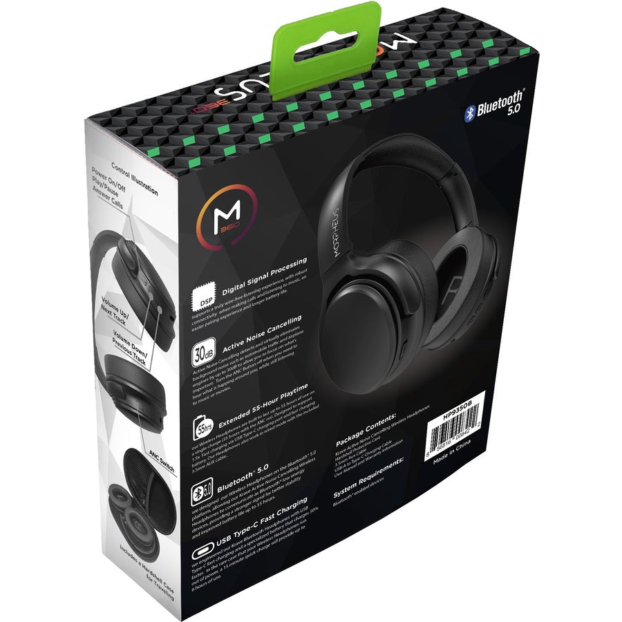 Morpheus 360 Krave ANC Wireless Noise Cancelling Headphones - Bluetooth 5.0 Headset w/ Microphone - HP9350B.