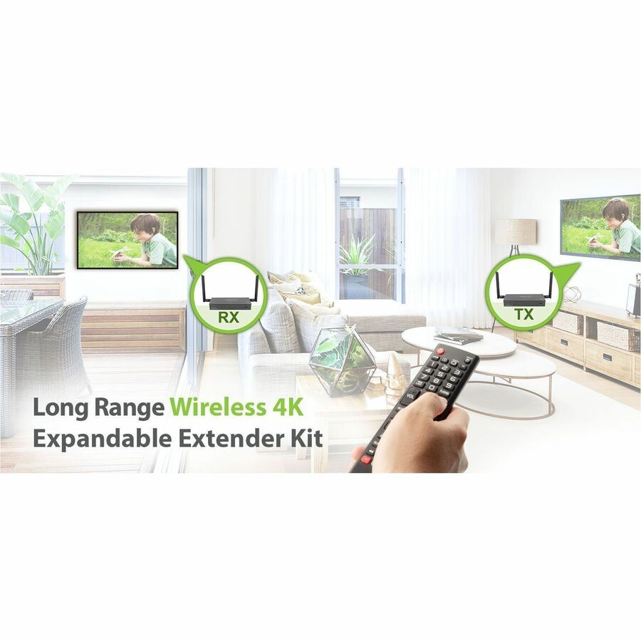 IOGEAR Long Range Wireless 4K Video Transmitter and Receiver Kit with Local Passthrough