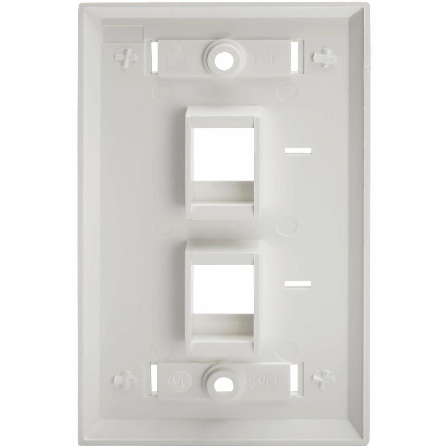 Eaton Tripp Lite Series 2-Port Keystone Faceplate, Single Gang, ID Labels, White, TAA