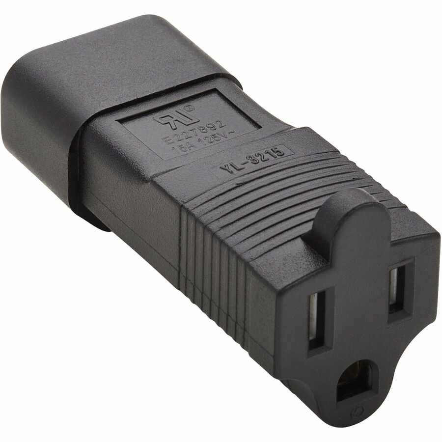 Eaton Tripp Lite Series NEMA 5-15R to C14 Power Cord Adapter - 15A, 125V, Black