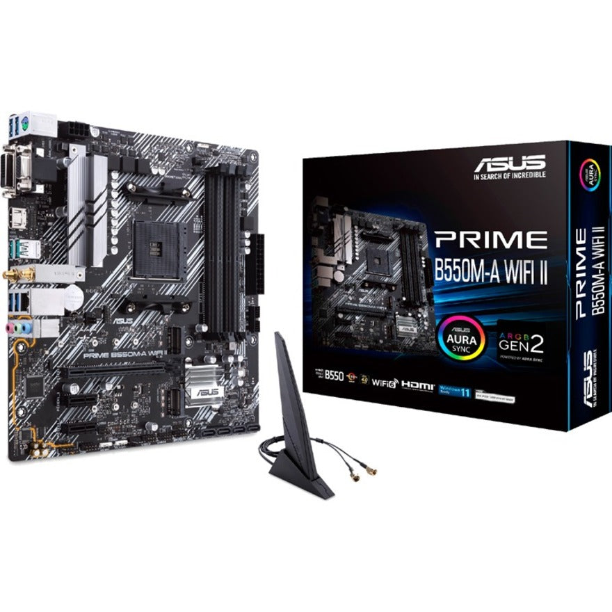 Asus Prime B550M-A WIFI II Desktop Motherboard - AMD B550 Chipset - Socket AM4 - Micro ATX
