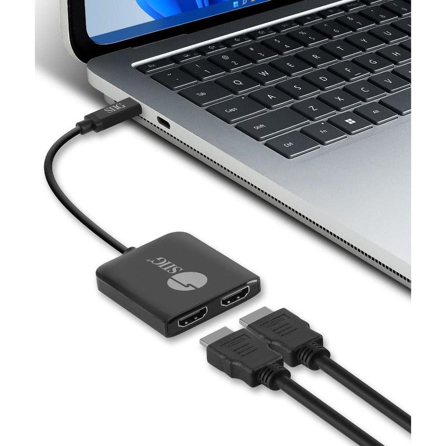 SIIG 1x2 USB-C to HDMI 4K60 MST Hub Splitter