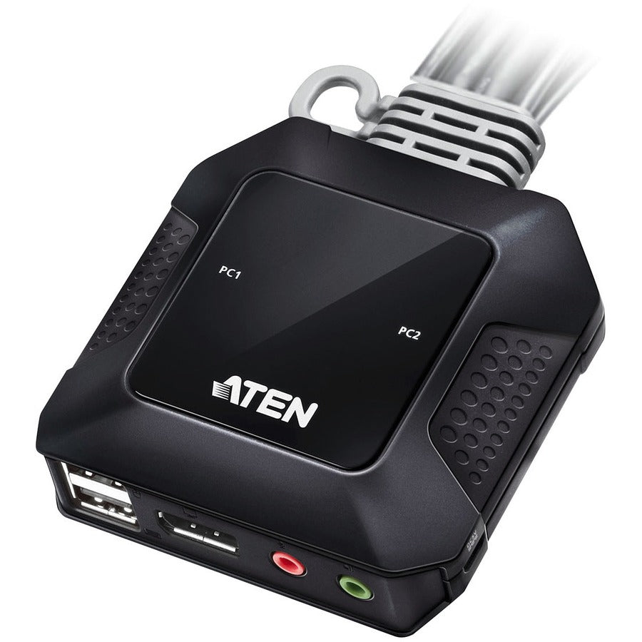 ATEN 2-Port USB-C DisplayPort Hybrid Cable KVM Switch CS52DP