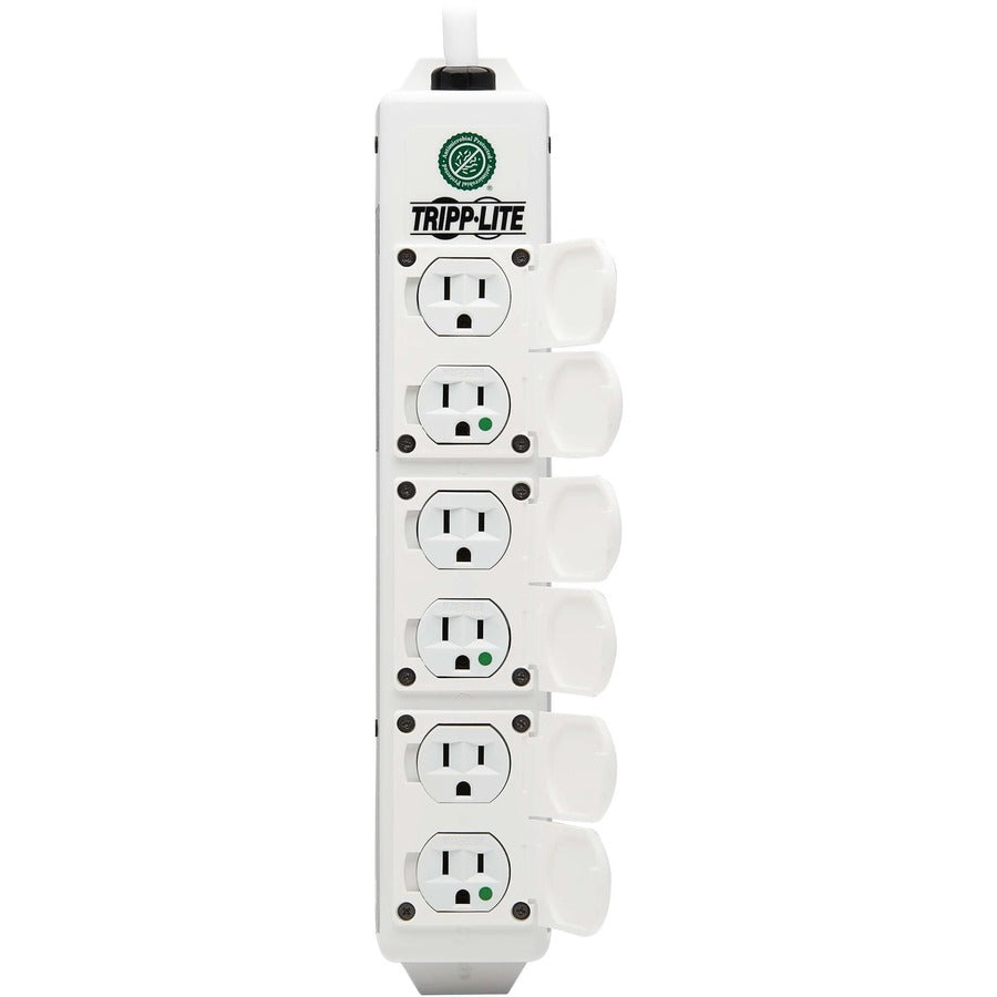 Eaton Tripp Lite Series Safe-IT UL 2930 Medical-Grade Power Strip for Patient Care Vicinity, 6 Hospital-Grade Outlets, Safety Covers, Antimicrobial, 6 ft. Cord, Dual Ground