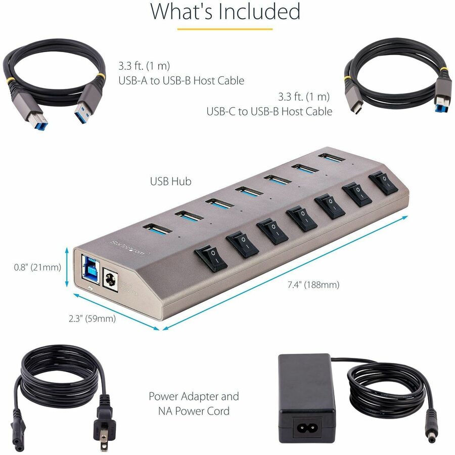7-PORT POWERED USB-C HUB