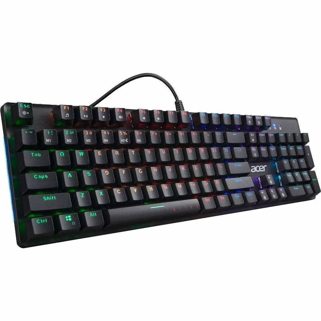 Acer Mechanical Gaming Keyboard NKW202, Metal Construction, Mechanical Keyboard With Shaft Suspension And Sturdy Metal Panel 104 Keys With