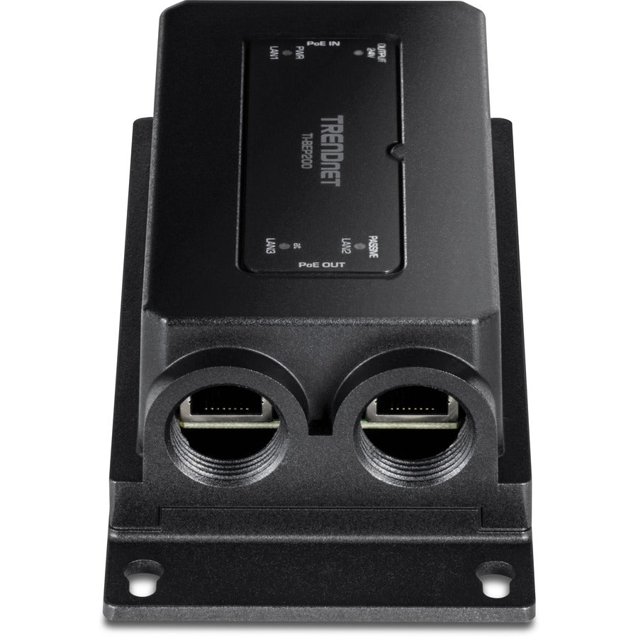 TRENDnet 2-Port Industrial Outdoor Gigabit PoE Extender, Hardened IP67 Extreme Temperature Rated Housing, Extends 100m for Total Distance up to 200m (656 ft.) for up to 2 Devices, Black, TI-BEP200